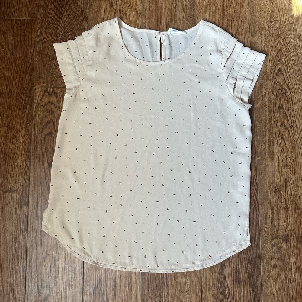Daisy May Cream Blouse with Subtle Pattern